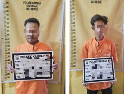 Sembunyi di Plafon Rumah, Dua Pelaku Narkoba Ditangkap Polsek Kampar