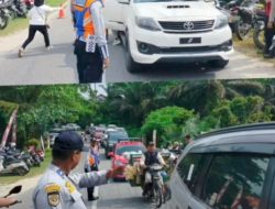 Dishub Kampar Amankan Lalin Pencabutan Nomor Urut Paslon Bupati dan Wakil Bupati