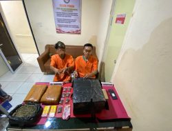 Satnarkoba Aman 2 Pelaku dan Daun Ganja Kering Berat 2590 Gram dari Hasil Pengembangan di SPBU Teratak Buluh 