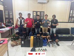 Enam Tersangka Spesialis Pencurian Tower di Ringkus Satrekrim Polres Kampar