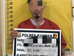 Curi Mesin Cuci, Warga Desa Pulau Lawas di Ringkus Satrekrim Polres Kampar