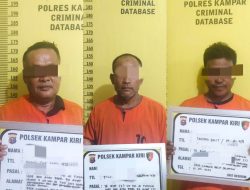 Tiga Pelaku Perambahan Hutan di Desa Tanjung Belit Ditangkap Polsek Kampar Kiri