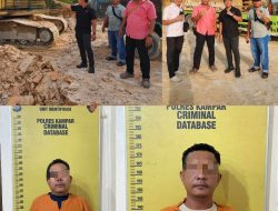 Satreskrim Polres Kampar Tangkap Dua Pelaku Galian C di Desa Karya Indah