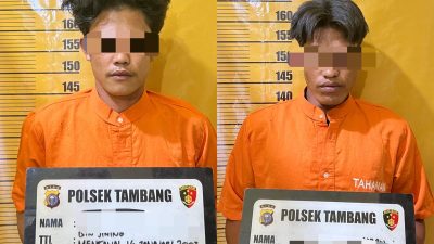 Dua Pencuri Besi Diserahkan Pemilik Toko ke Polsek Tambang, Begini Kronologisnya!