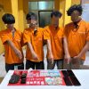 Asyik Pesta Sabu-sabu, Empat Pemuda Sikat Polsek Tapung Hilir 