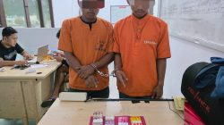 Terekam CCTV Bongkar Kios Pulsa, Dua Warga Teratak Ditangkap Polsek Kampar