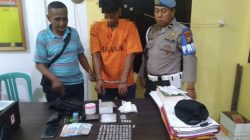 Polsek XIII Koto Kampar Tangkap Pelaku Narkoba di kebun Sawit, 55 Paket Sabu Disita    