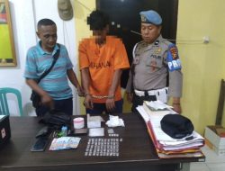 Polsek XIII Koto Kampar Tangkap Pelaku Narkoba di kebun Sawit, 55 Paket Sabu Disita    