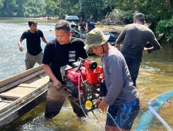 Brantas PETI, Polsek Kampar Kiri Temukan 3 Rakitan Tambang Emas di Sungai Subayang