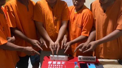 Diduga Pesta Sabu-sabu, Lima Pelaku Dibekuk Polsek Tapung