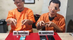 Asyik Nyabu, Dua Pengguna Ditangkap Satresnarkoba Polres Kampar di Desa Kumantan 