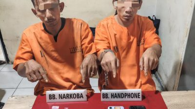 Dua Pelaku Narkoba di Desa Ridan Permai Ditangkap Satresnarkoba Polres Kampar 