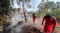 Hadapi Karhutla Lahan Gambut 5 Hektar di Rimbo Panjang, Polres Kampar Kerahkan Tim Gabungan & Dukungan Helikopter