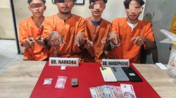 Empat Pelaku Narkoba di Desa Hangtuah Ditangkap Polsek Perhentian Raja 