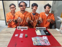 Empat Pelaku Narkoba di Desa Hangtuah Ditangkap Polsek Perhentian Raja 